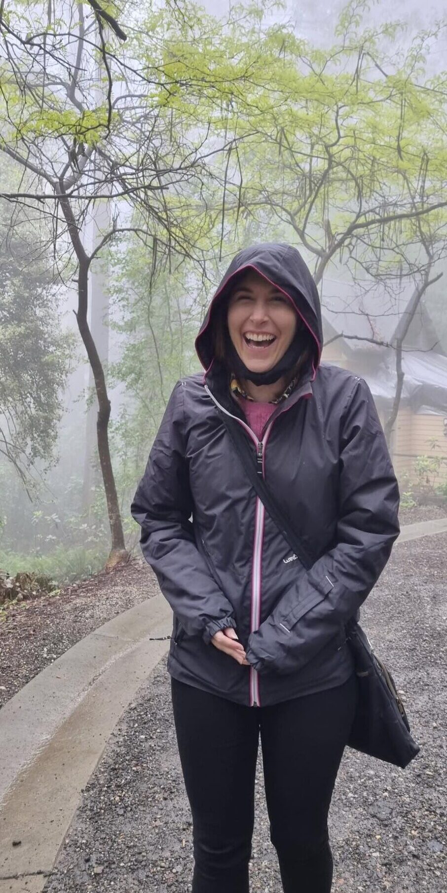 Laura laughs while it rains a lot!